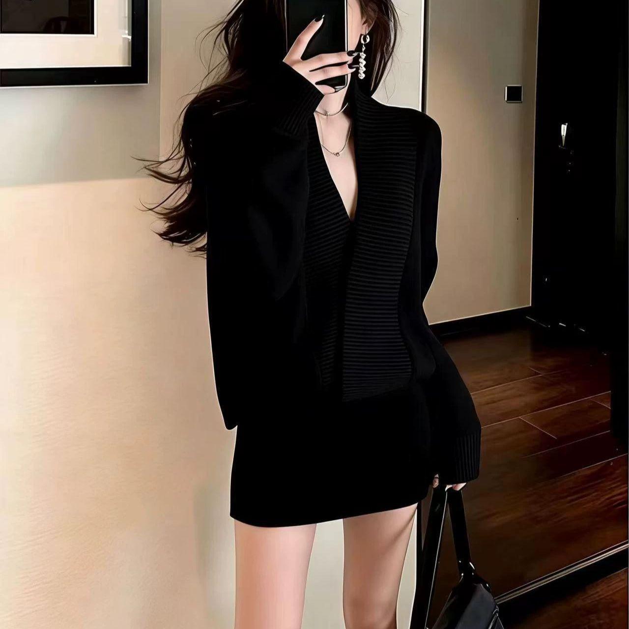 

Elegant Slimming Dress: Versatile Waist-Cinching Hip-Hugging Short Skirt for Autumn, Winter, and Spring. One Size [Fits 40kg-65kg]