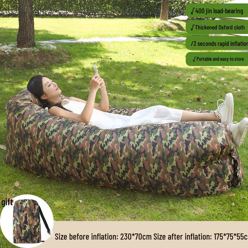 Inflatable Pillow-Style Sofa: Portable, Foldable Outdoor Air Bed for Lazy Lounging