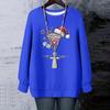 Ladies' Christmas Printed Round Neck Long Sleeved T-shirt Sweatshirt Top