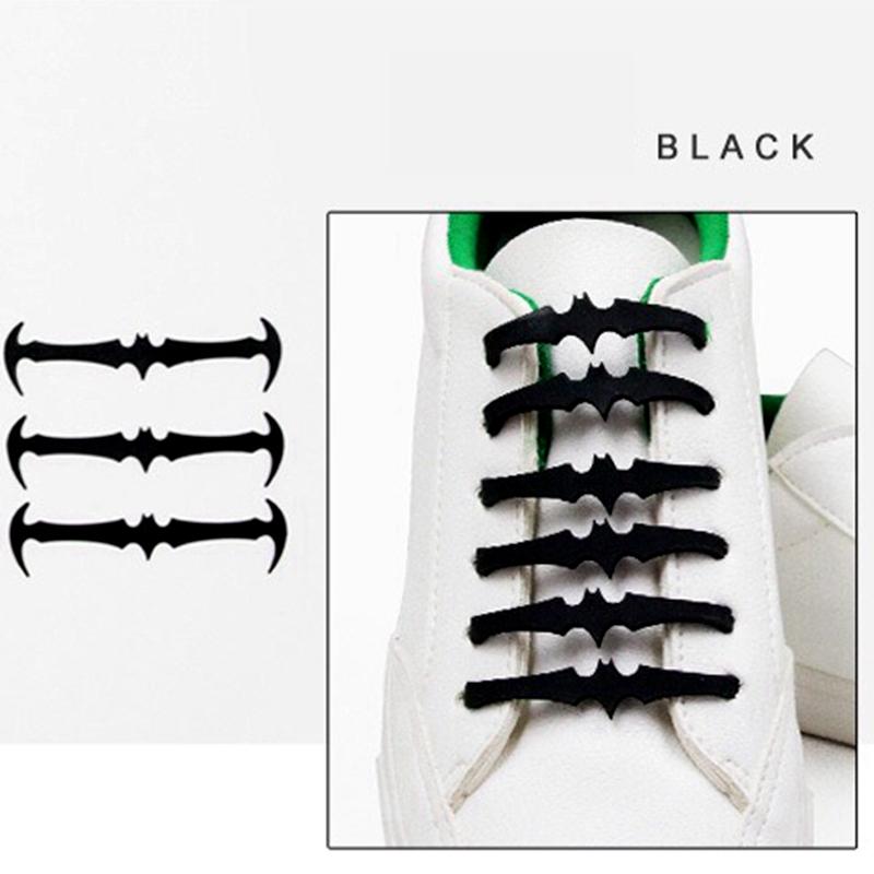 16ks/sada Silikónové šnúrky do topánok Elastické Plastové Bez kravaty Biela silikónová šnúrka do topánok Dospelý Deti Šnúrky do topánok v tvare netopiera L7