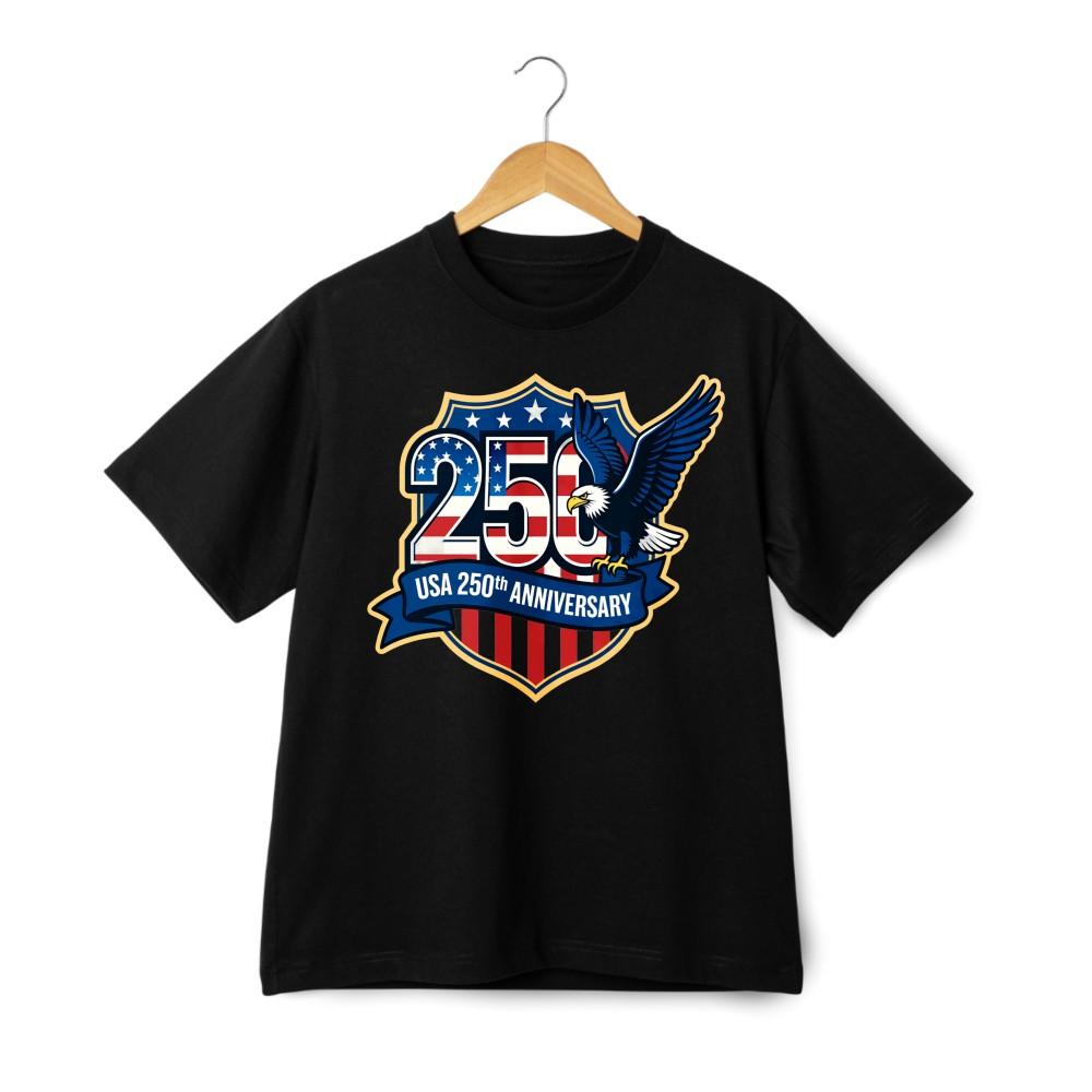 Unisex USA 250th Anniversary Shield T-Shirt-Bald Eagle Veteran Patriotic Tee XXXXL