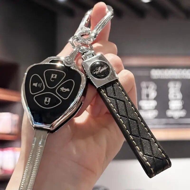 

Чехол для брелока с кожаным ремешком для Toyota Prius 2004, 2005, 2006, 2007, 2008, 2009, дистанционный брелок для ключей от автомобиля, чехол