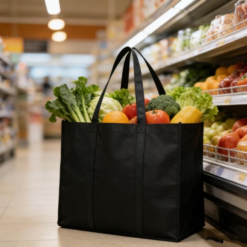 Spacious Large Capacity Nonwoven Toted Bag For Heavy Shopping Trip Foldable Storage Solution