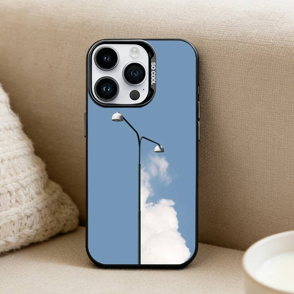 Surrealist style  Phone Case For iPhone17, 16,15,14,13,12 Pro Max Black Candy Matte Shockproof Cover