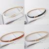 Thin Pu Leather Womens Waist Belt Metal Buckle Trousers Jeans Decoration With