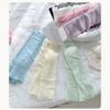 Children's Lightweight Socks Cover Leg Warmer with Ruffled Edges Macaron Color for Girls Spring Summer Wear