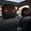 2pcs 2D Printed Headrest Covers Angry Eyes Car Seat Headcover Dust-proof Neck Pillowcase  Halloween
