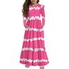 Girls' Tiered Ruffle Dress - Long Sleeve Printed Maxi With Pockets