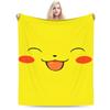 Funny 3D Pikachu Dotted Face Blanket Pokemoned Travel Flannel Bedding Throws For Living Room Soft Warm Quality Bedspread Gift