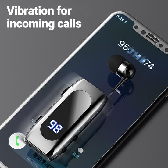 K55 Bluetooth-kompatibler Kopfhörer Anrufvibrationserinnerung Kragenclip Teleskopkabel Mini In-Ear Sport