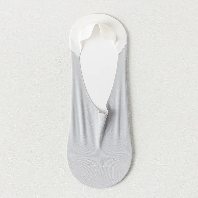 Silicone Invisible No Show Socks Sox Non-slip Sock Slippers Mesh Breathable Low Cut Boat Socks Men Male Seamless Ice Silk Summer
