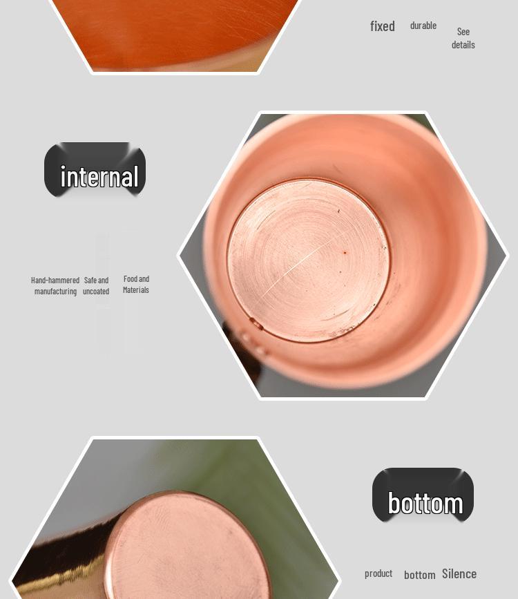 Reine Dickwandige Kupferbecher für Kaltgetränke, Bier, Personalisierte Kaffee-Dosierung.