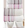 Jacquard Fringed Set of 4 Bath Towels 100% Cotton