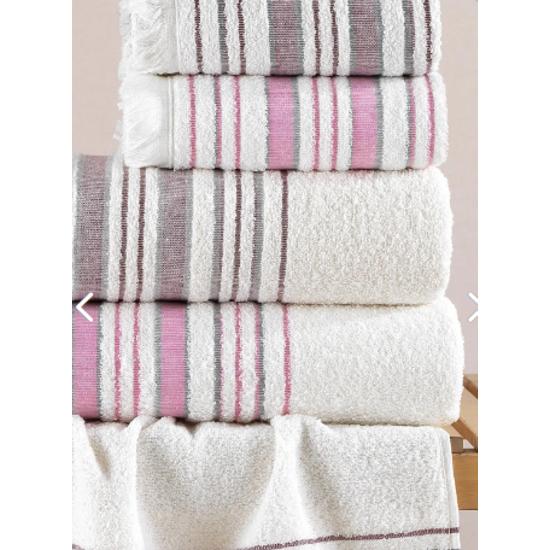 Jacquard Fringed Set of 4 Bath Towels 100% Cotton