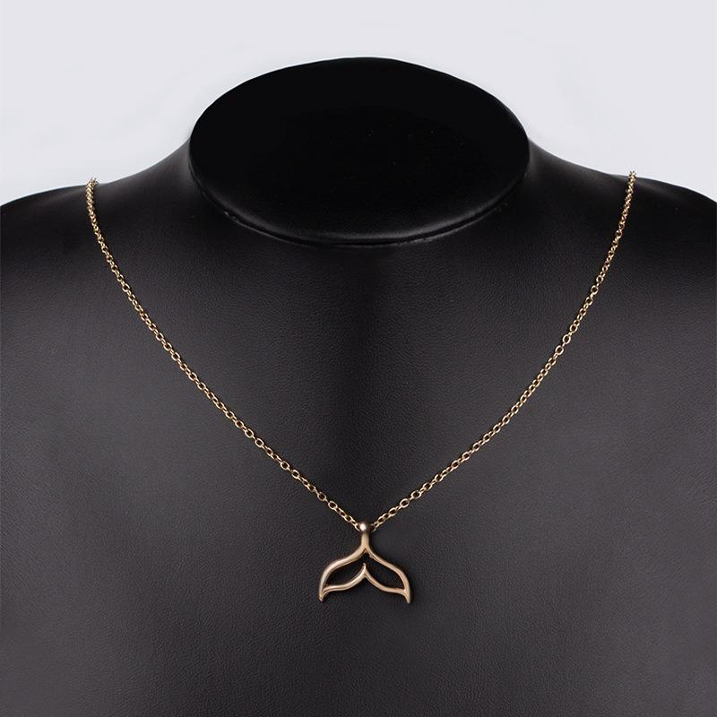 Mermaid Necklace Alloy Jewelry Versatile Dolphin Tail Pendant Niche Light Luxury Women's Necklace