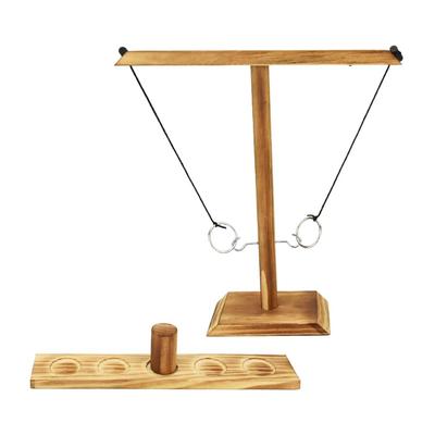 Front Haruw Hoops Ring Throwing Interior Disassembly Family Party Game, Wood-Style Design, Compatible,