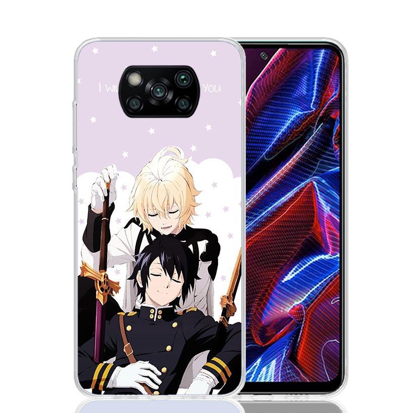 Seraph Of The End Case Phone Cover for Xiaomi Redmi Note 10 9 9S 8 8T 7 5 Pro Mi 12T 11T 10T 9T 12 11 Lite A3 A2 Trend Fundas Mi