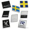 AALK1 3D Metal Chrome R-Type AWD Badge Swedish Flag Moose Emblem Sticker for Volvo V40 XC60 XC90 C30 V60 - Auto Trunk/Fender Exterior