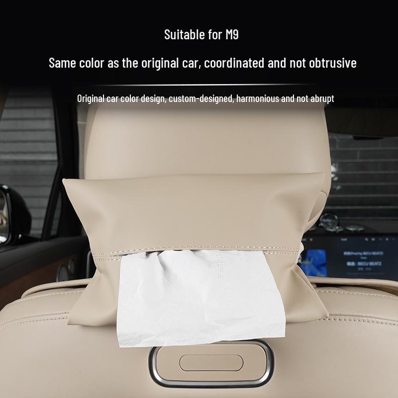 AITO M Car Leather Tissue Holder: Headrest Strap Pull-Out Box