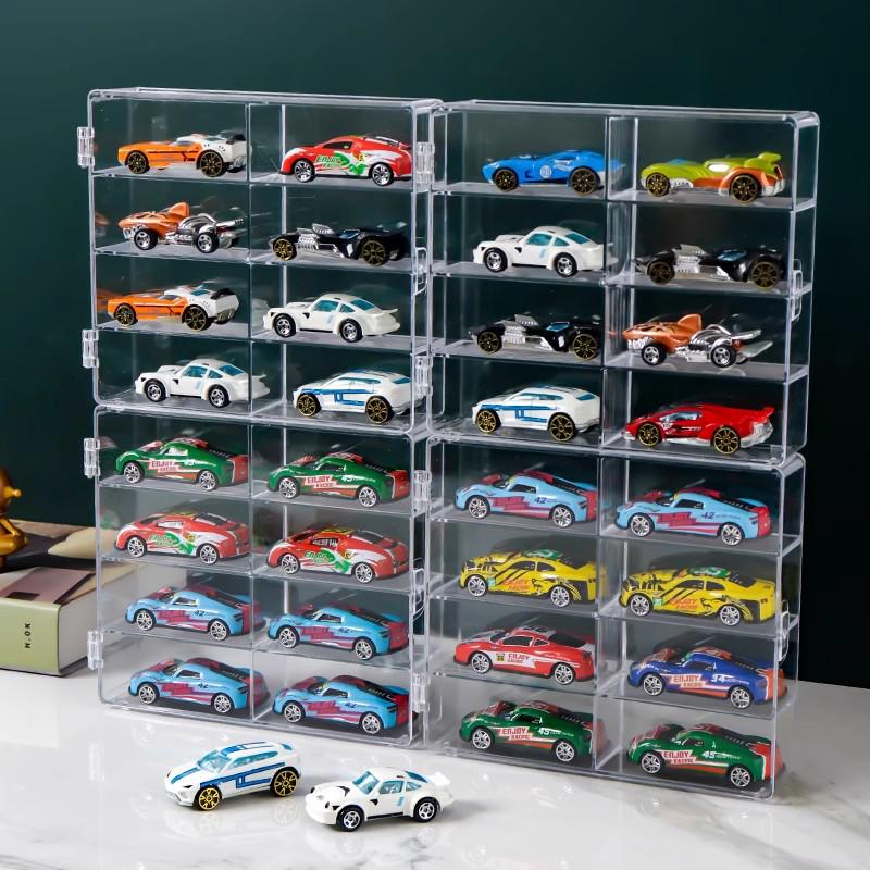 Tomica 1:64 Toy Car Display Box - Stackable Transparent Model Storage & Stand