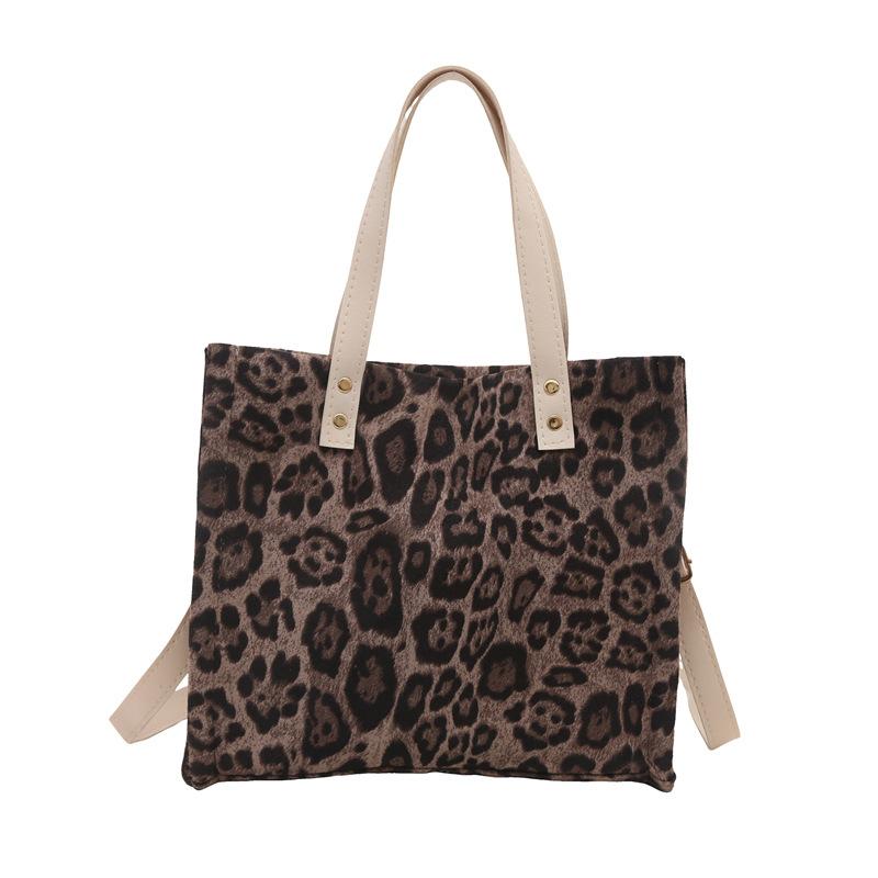 Premium Leopard Print Women's Bag Big Bag 2025 New Bag Fashionable Foreign Style Single Shoulder Large Capacity Commuter Tote Bag