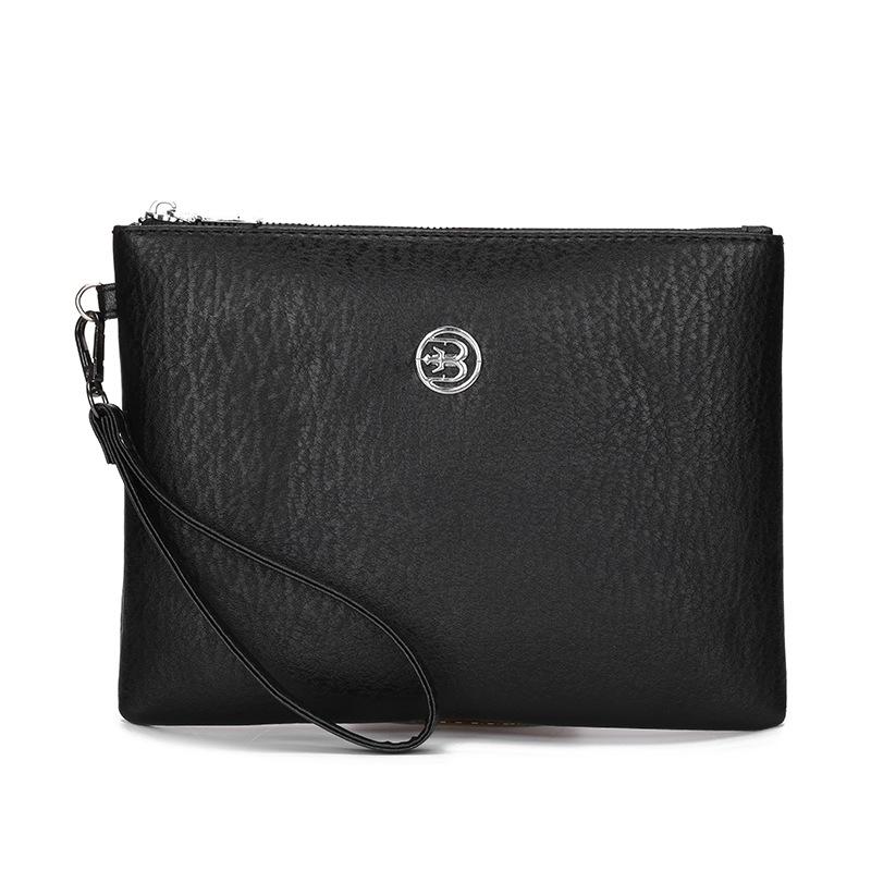 

Новая сумка из мягкой кожи, мужской клатч с тиснением под кору, модный трендовый клатч чёрный