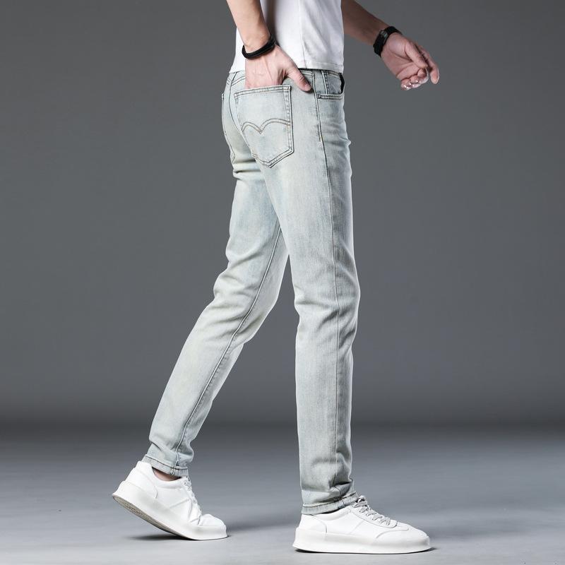 New Summer Jeans Slim Nine-point Stretch Casual Long Pants for Men