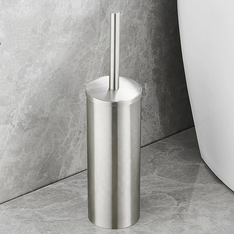 Black Toilet Brush Holder with Brush SUS304 Chrome Bathroom Toilet Scrub Cleaning Brush Holder Set