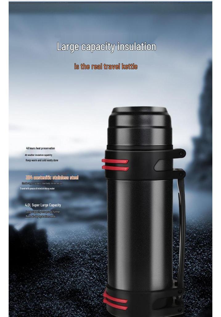 Termo Portátil de Acero Inoxidable de Gran Capacidad para Exteriores y Viajes en Coche