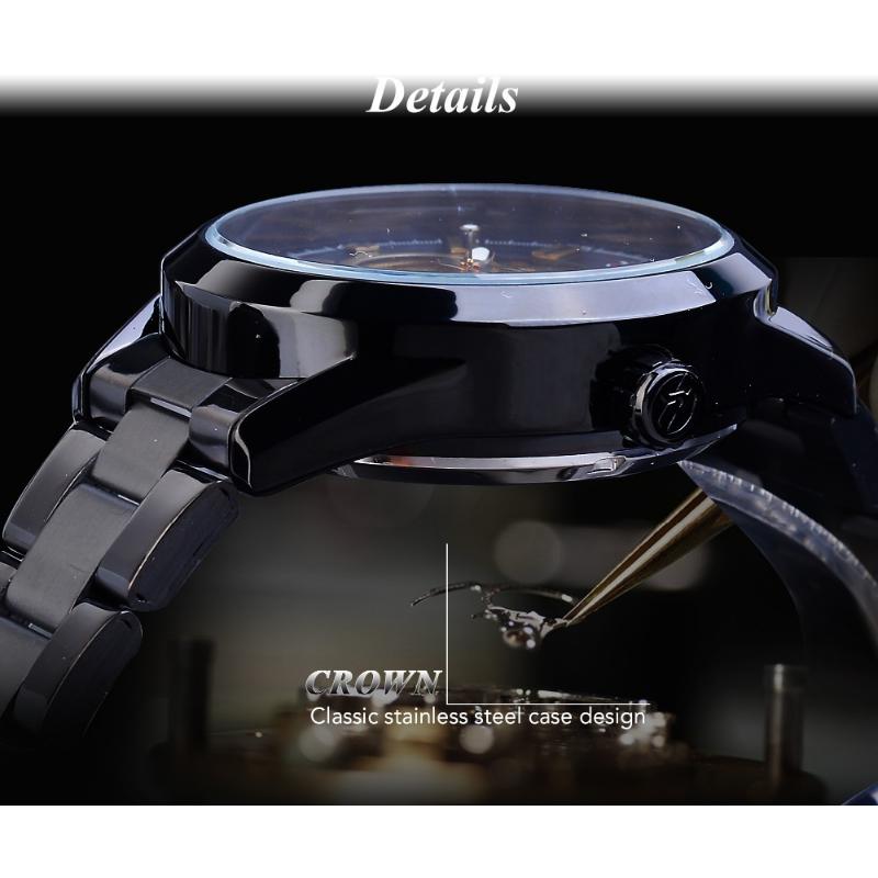 Forsining Men Fashion and Leisure Hollow Blue Glass Waterproof Mechanical Watch