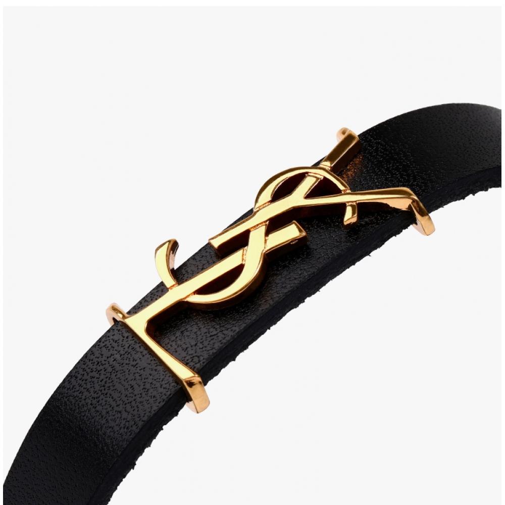 Saint Laurent 708815 0ih0j 1000 Cassandra Monogram Opium Gold Leather Bracelet