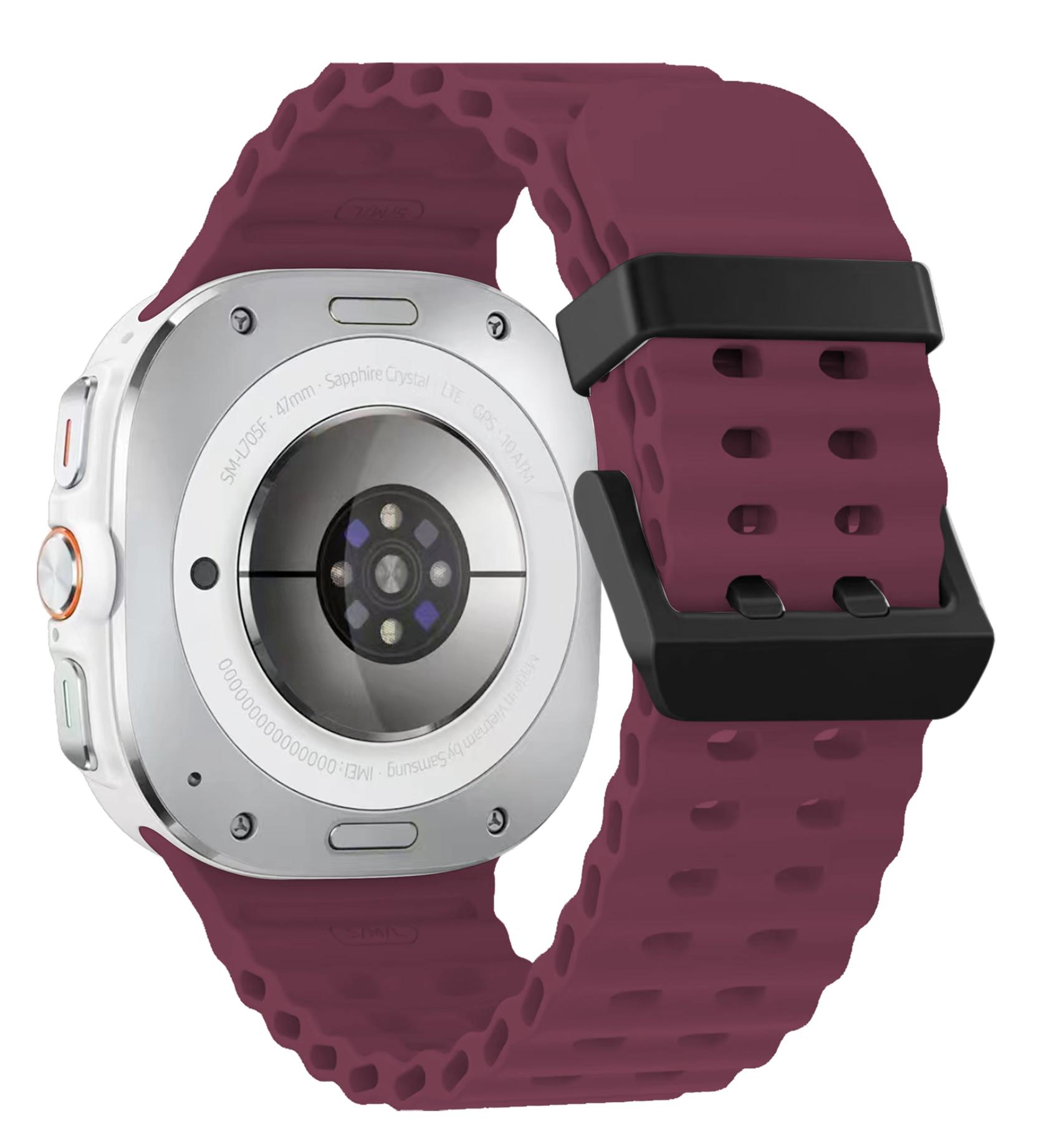 

Ремешок для часов Samsung Galaxy Watch Ultra 47 мм, спортивный силиконовый ремешок, браслет для часов GalaxyWatch Ultra, аксессуары Galaxy Watch Ultra вино красного