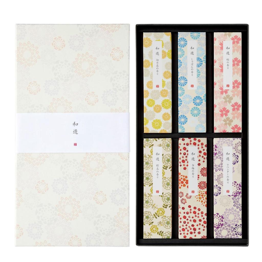 Kameyama Gift Wayu Incense Set, 6 Flavors, Gift, Incense