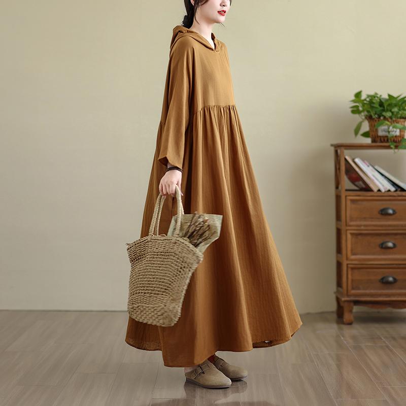 DIMANAF 2025 Women Plus Size Long Hat Dress Loose O-Neck Printing Casual Floral Oversize Long Sleeve 5053