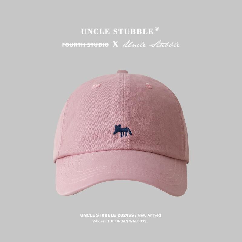 Little Fox Embroidered Baseball Cap For Girls Spring And Summer Versatile Wide-Brimmed Hat High Quality Soft Top Hat For Men