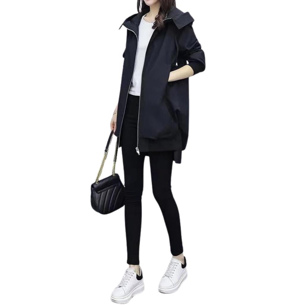 Long Winter [VIVEL] Women's Windbreaker, Outerwear, Thin, Lightweight, Hooded, Jacket, Blouson, Parka, Windbreaker, Mountaineering, Sports, Outdoor,