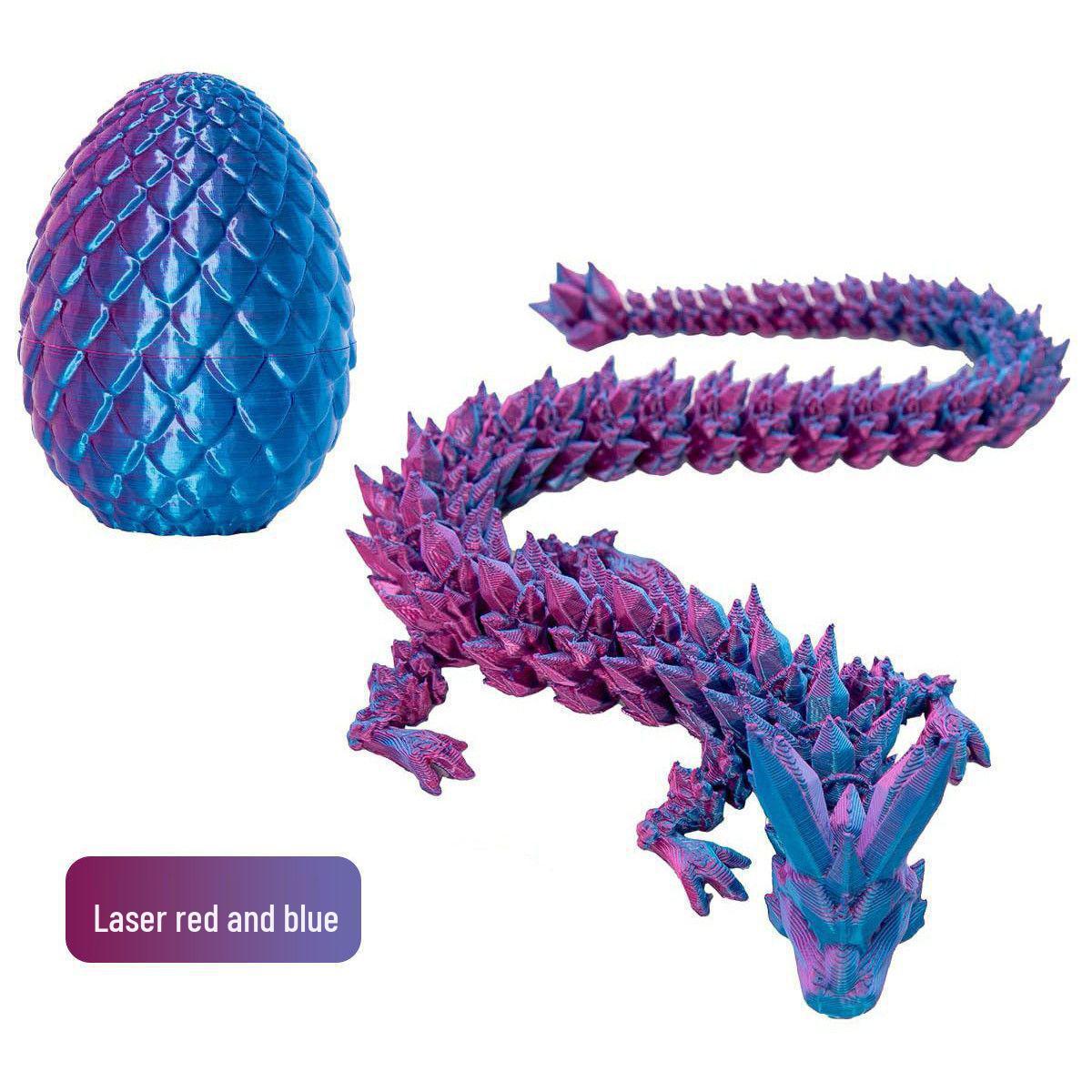 

Luminous Gradient Gem Dragon Egg - 3D Printed Articulated Crystal Toy Ornament for Kids 22cm Crystal Dragon - Single Dragon