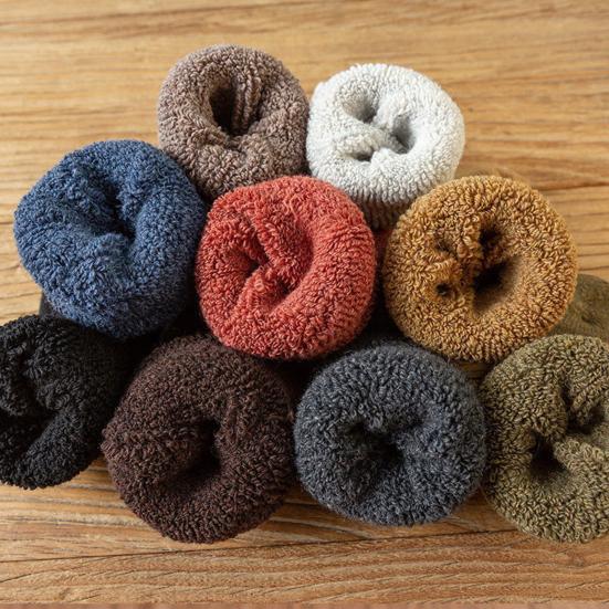 Herren Wollmischsocken Dehnbare Verdickte Freizeitsocken mit Elastischen Bündchen Warme Winterstiefelsocken für Arbeit Wandern Tägliche Erledigungen