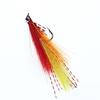 Bimoo 4PCS #6 Orange & Red Streamer Fly Minnow Bait Fish Artificial Trout Fly Fishing Lure