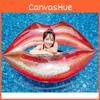 Popular Inflatable Red Lip Pool Float With Glittery Lips And Lipstick Design