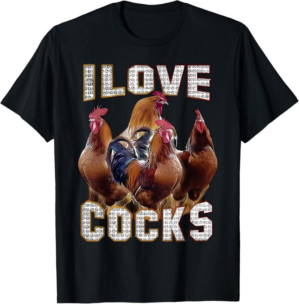 IDestiner Amo i Galli Meme Divertente sui Galli Amanti del Pollo Maglietta