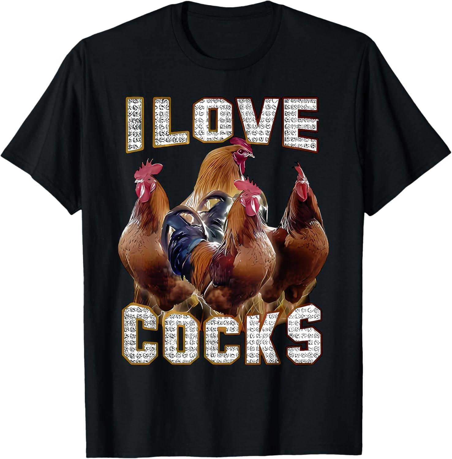 

iDestiner Я люблю півнів Смішний мем з півнями Любителям курей Футболка XXXXXL чорний