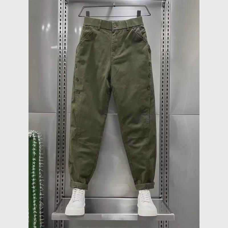 Pantalones Harem Holgados Rectos de Moda para Hombre para Primavera y Otoño