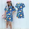 Girls Loose Fit Short Sleeve Dress Lightweight Round Neck Casual Animal Print Summer Dress for Kids Comfortable Daily Wear