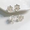 White Flowers Imitation Pearl Stud Earrings Elegant Alloy Jewelry Delicate Gift for Girls