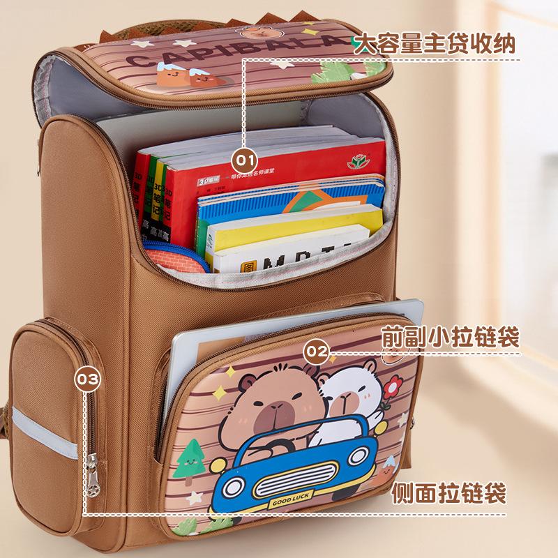 School BagsNew Children's , Cute Cartoon Backpack for Primary School Students In Grades 1-3, Burden Reduction and Spine Protection Space Back.