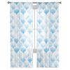 Watercolor Morocco Blue Sheer Voile Window Curtains Tulle Curtains Living Room Balcony Decoration Drapes