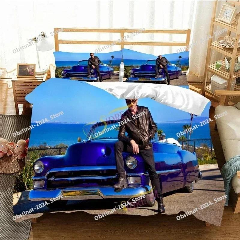 France Rock Singer J-Johnny H-Hallyday Bedding Set Printed Single Comforter Duvet Cover Pillow Case 3 Pieces Set Kids Adult Size