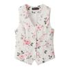 Women Suit Vest Sleeveless Single-Breasted Button Waistcoat Casual Office Short Outerwear Layering Tank Gilet
