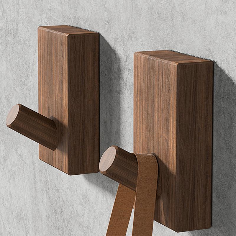 2 stk Valnøtt Tre Veggkroker Hengekroker Uten Borr Nordisk Kleskrok Baderom Kjøkken Håndkle Nøkkelholder Oppbevaringshylle Dekorasjon